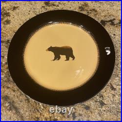 Set of 6 Brushwerks Stoneware Big Sky Carvers Ceramic Dinner Plates Bear