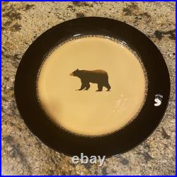 Set of 6 Brushwerks Stoneware Big Sky Carvers Ceramic Dinner Plates Bear