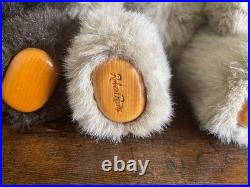 Signed 2 Rare Big Sky Carvers Bearfoots Plush Teddy Bears Wooden Face & Paws Signed 2 Rare Big Sky Carvers Bearfoots Plush Teddy Bears Wooden Face & Paws