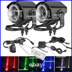 Sky Tracer Spot Beam 2x RGBW Laser Whip Light Pods Offroad withRemote ATV UTV RZR