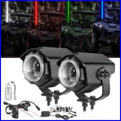 Sky Tracer Spot Beam 2x RGBW Laser Whip Light Pods Offroad withRemote ATV UTV RZR