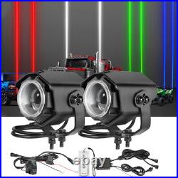Sky Tracer Spot Beam 2x RGBW Laser Whip Light Pods Offroad withRemote ATV UTV RZR