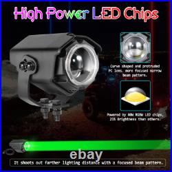 Sky Tracer Spot Beam 2x RGBW Laser Whip Light Pods Offroad withRemote ATV UTV RZR