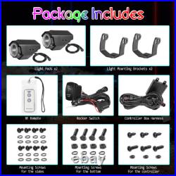 Sky Tracer Spot Beam 2x RGBW Laser Whip Light Pods Offroad withRemote ATV UTV RZR