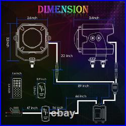 Sky Tracer Spot Square Pods 2x RGBW Laser Whip Light Offroad &Remote ATV UTV RZR