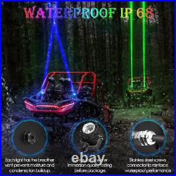 Sky Tracer Spot Square Pods 2x RGBW Laser Whip Light Offroad &Remote ATV UTV RZR