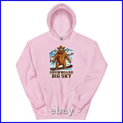 Snowboard Big Sky Grizzly Bear USA Snowboarding Animal Hoodie