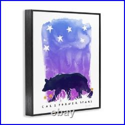 Stupell Industries California Stars Vivid Bear Under Starry Sky Framed Giclee