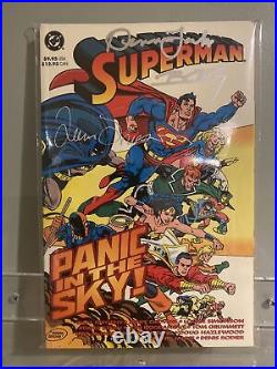 Superman Panic in the Sky Graphic Novel, DC Comics 1992 Signed 3x