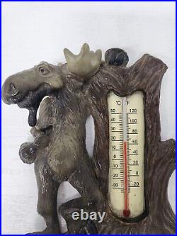 VTG Big Sky Carvers Bear Foot Moose Thermometer Celsius Fahrenheit Wall Hanging