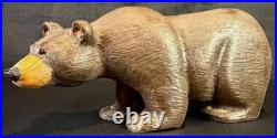 VTG HTF Jeff Fleming Big Sky Carvers Solid Wood Bear Carved Figurine 11.5L