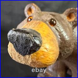 VTG HTF Jeff Fleming Big Sky Carvers Solid Wood Bear Carved Figurine 11.5L