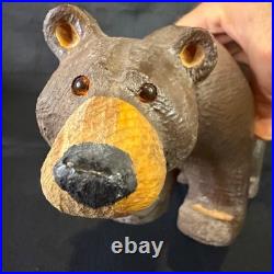 VTG HTF Jeff Fleming Big Sky Carvers Solid Wood Bear Carved Figurine 11.5L