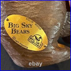 VTG HTF Jeff Fleming Big Sky Carvers Solid Wood Bear Carved Figurine 11.5L
