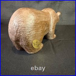 VTG HTF Jeff Fleming Big Sky Carvers Solid Wood Bear Carved Figurine 11.5L