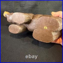 VTG HTF Jeff Fleming Big Sky Carvers Solid Wood Bear Carved Figurine 11.5L
