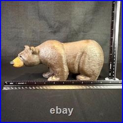 VTG HTF Jeff Fleming Big Sky Carvers Solid Wood Bear Carved Figurine 11.5L