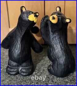 VTG Jeff Fleming Bearfoots Black Bear Trilogy Resin Book Ends Big Sky Carvers