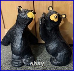 VTG Jeff Fleming Bearfoots Black Bear Trilogy Resin Book Ends Big Sky Carvers