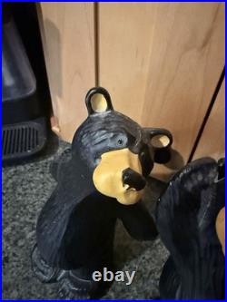 VTG Jeff Fleming Bearfoots Black Bear Trilogy Resin Book Ends Big Sky Carvers