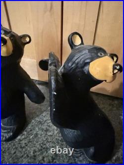 VTG Jeff Fleming Bearfoots Black Bear Trilogy Resin Book Ends Big Sky Carvers