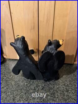 VTG Jeff Fleming Bearfoots Black Bear Trilogy Resin Book Ends Big Sky Carvers