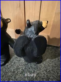 VTG Jeff Fleming Bearfoots Black Bear Trilogy Resin Book Ends Big Sky Carvers