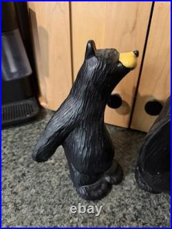 VTG Jeff Fleming Bearfoots Black Bear Trilogy Resin Book Ends Big Sky Carvers