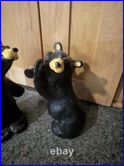 VTG Jeff Fleming Bearfoots Black Bear Trilogy Resin Book Ends Big Sky Carvers