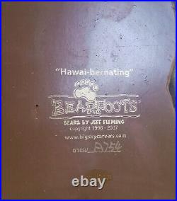 Very RARE Bearfoots Bears Jeff Fleming Hawai-Bernating 7 Figurine NICE