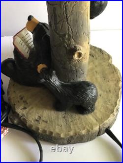 Vintage 1990s Jeff Fleming Big Sky Carvers Bearfoots Bear + Cubs Resin Lamp ONLY