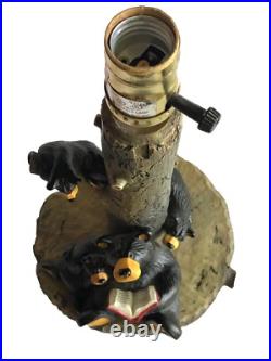 Vintage 1990s Jeff Fleming Big Sky Carvers Bearfoots Bear + Cubs Resin Lamp ONLY