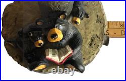 Vintage 1990s Jeff Fleming Big Sky Carvers Bearfoots Bear + Cubs Resin Lamp ONLY
