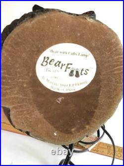 Vintage 1990s Jeff Fleming Big Sky Carvers Bearfoots Bear + Cubs Resin Lamp ONLY