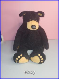 Vintage 1996 Bearfoots Black Plush Bear Jeff Fleming Big Sky Carvers Stuffed Toy