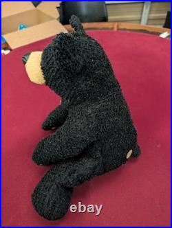Vintage 1996 Bearfoots Black Plush Bear Jeff Fleming Big Sky Carvers Stuffed Toy