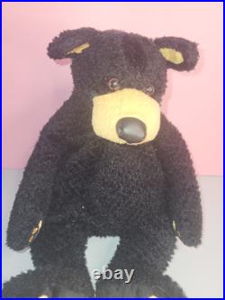 Vintage 1996 Bearfoots Black Plush Bear Jeff Fleming Big Sky Carvers Stuffed Toy