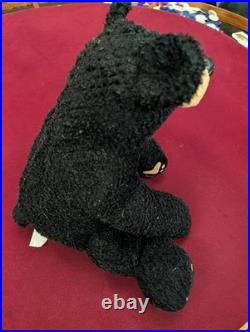 Vintage 1996 Bearfoots Black Plush Bear Jeff Fleming Big Sky Carvers Stuffed Toy