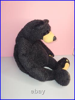Vintage 1996 Bearfoots Black Plush Bear Jeff Fleming Big Sky Carvers Stuffed Toy