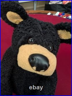 Vintage 1996 Bearfoots Black Plush Bear Jeff Fleming Big Sky Carvers Stuffed Toy