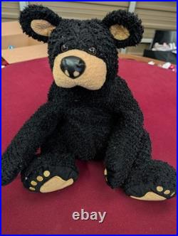 Vintage 1996 Bearfoots Black Plush Bear Jeff Fleming Big Sky Carvers Stuffed Toy