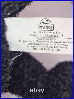 Vintage 1996 Bearfoots Black Plush Bear Jeff Fleming Big Sky Carvers Stuffed Toy