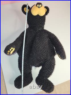 Vintage 1996 Bearfoots Black Plush Bear Jeff Fleming Big Sky Carvers Stuffed Toy