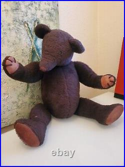 Vintage Antique Brown Teddy Bear Collectible Original Handmade Jointed Large