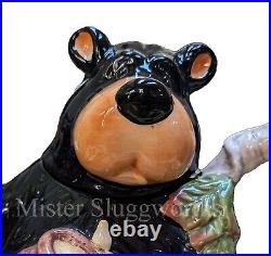 Vintage Barefoots Black Bear Yogi Bruin 7 Ceramic Porcelain Honey Teapot Rare