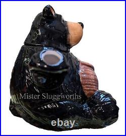 Vintage Barefoots Black Bear Yogi Bruin 7 Ceramic Porcelain Honey Teapot Rare