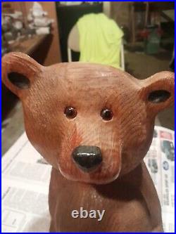 Vintage Big Sky Bear Hand Carved Wooden Bear