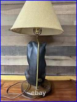 Vintage Big Sky Bears Jeff Fleming Bear Table Lamp With Shade -rare 25
