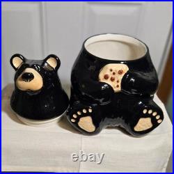 Vintage Big Sky Carvers Bearfoots Black Bear Cookie Jar mint condition