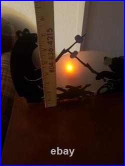 Vintage Big Sky Carvers By Jeff Fleming Bears Roasting Marshmallows Flicker Lamp